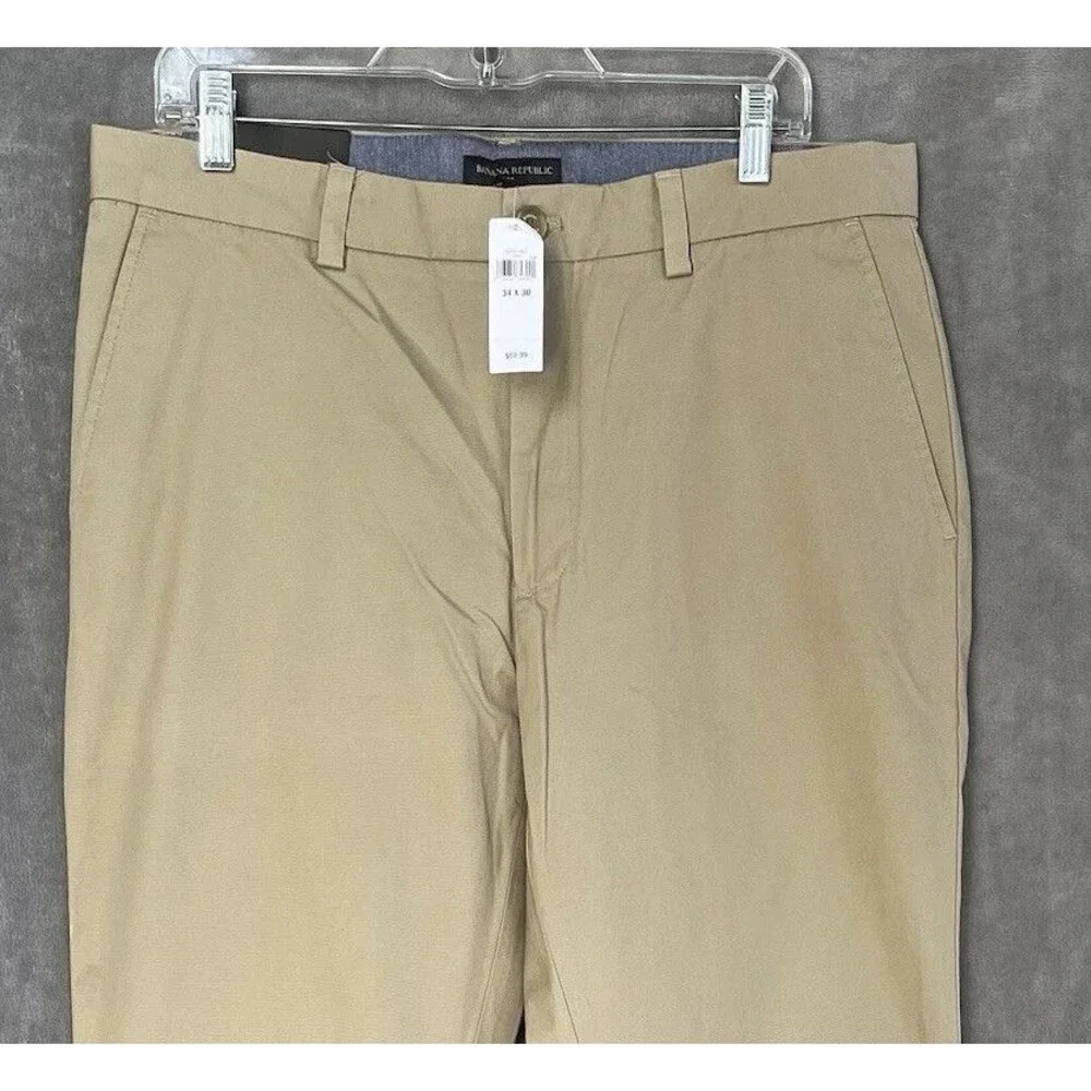 Banana Republic Men’s Aiden Chino Slim Fit Khaki Pants Size 34x30